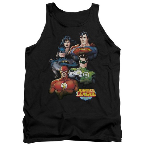 Jla-Group Portrait Adult Tank Top- Black - Large