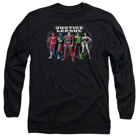 Jla-The Big Five Long Sleeve Adult 18-1 Tee- Black - Medium