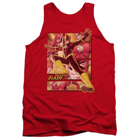 Jla-Flash Adult Tank Top- Red - Medium