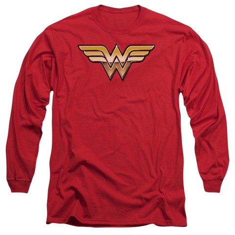 Jla-Golden Long Sleeve Adult 18-1 Tee- Red - Medium