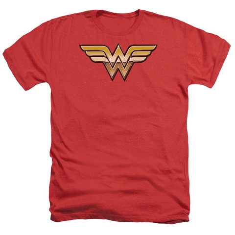 Jla-Golden Adult Heather Tee- Red - Medium