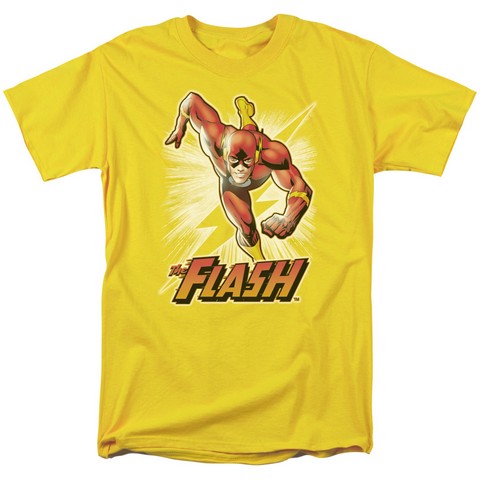 Jla-Flash Yellow Short Sleeve Adult 18-1 Tee- Yellow - Small