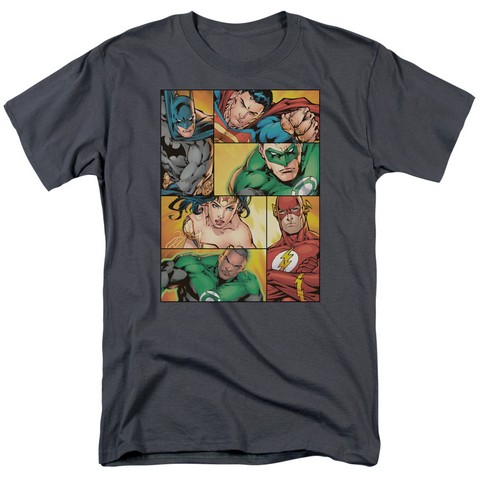 Jla-Hero Boxes Short Sleeve Adult 18-1 Tee- Charcoal - 4X