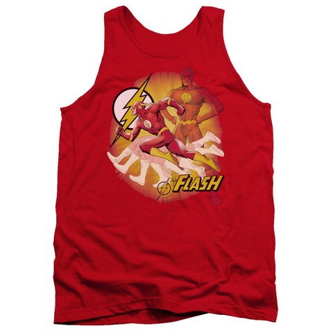 Jla-Lightning Fast Adult Tank Top- Red - Small