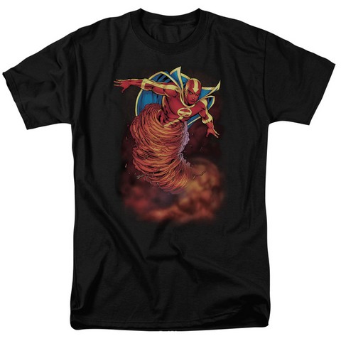 Jla-Tornado Cloud Short Sleeve Adult 18-1 Tee- Black - 4X