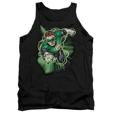 Jla-Green Lantern Energy Adult Tank Top- Black - Medium