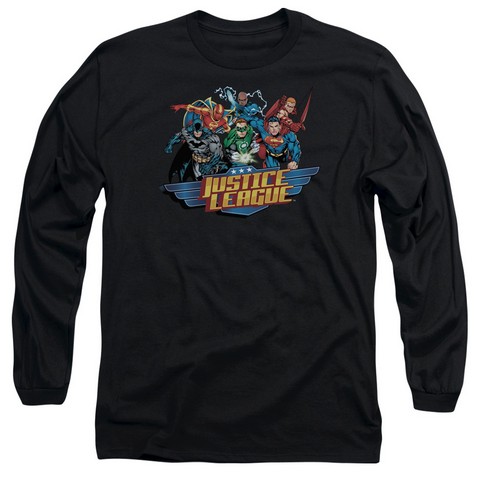 Jla-Ready To Fight Long Sleeve Adult 18-1 Tee- Black - Medium