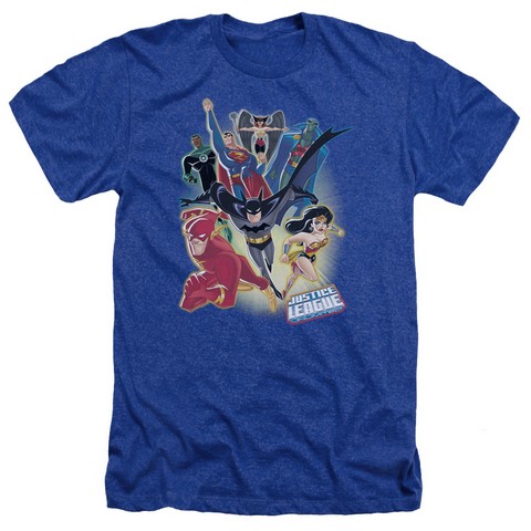 Jla-Unlimited Adult Heather Tee - Royal - Large