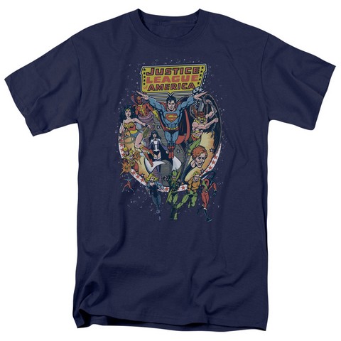 Jla-Star Group Short Sleeve Adult 18-1 Tee- Navy - Medium