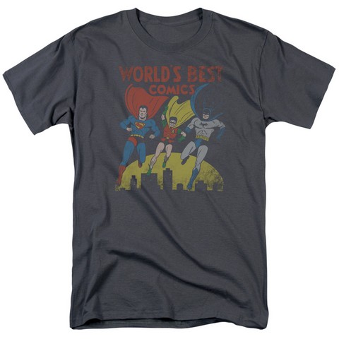 Jla-Worlds Best Short Sleeve Adult 18-1 Tee- Charcoal - Medium