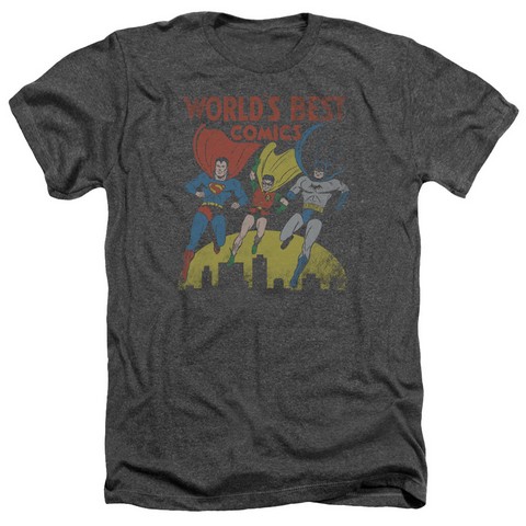 Jla-Worlds Best Adult Heather Tee- Charcoal - Small