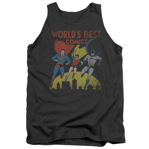 Jla-Worlds Best Adult Tank Top- Charcoal - Medium