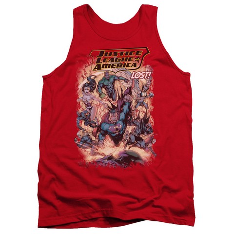 Jla-Lost Adult Tank Top- Red - 2X