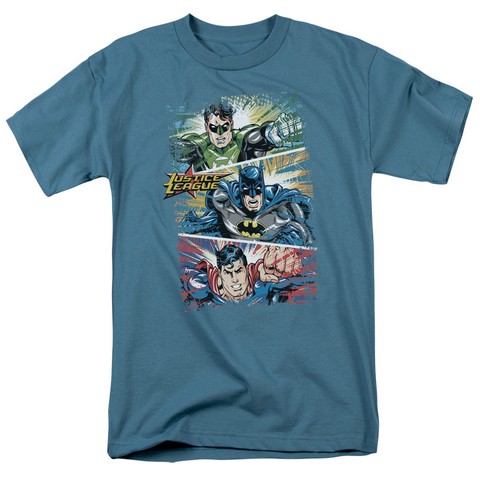 Jla-Action Frames Short Sleeve Adult 18-1 Tee- Slate - 2X