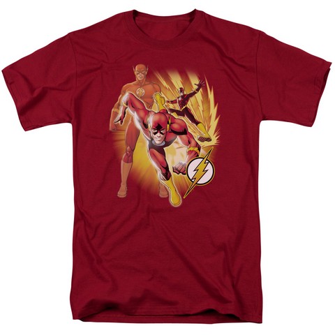 Jla-Flash Collage Short Sleeve Adult 18-1 Tee- Cardinal - 3X -  Trevco, JLA250-AT-6