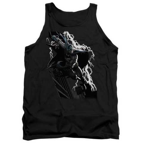 Jla-Lighting Crashes Adult Tank Top- Black - XL
