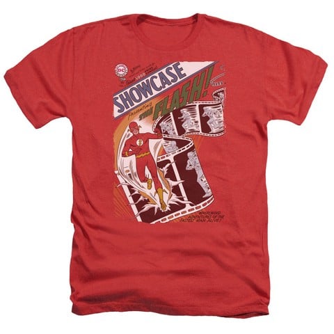 Jla-Showcase No. 4 Cover Adult Heather Tee- Red - 2X