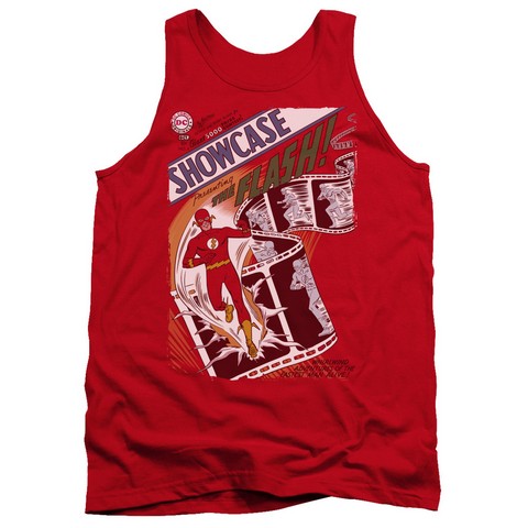 Jla-Showcase No. 4 Cover Adult Tank Top- Red - Medium