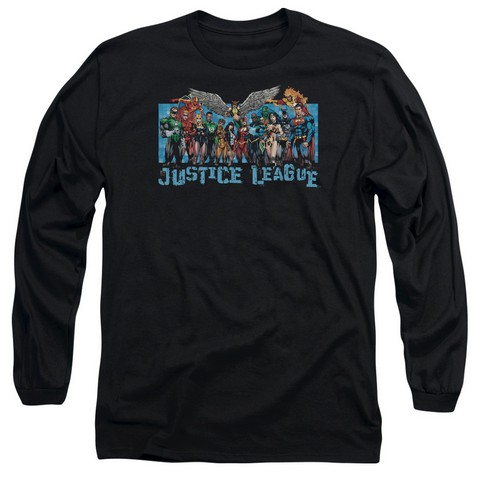 Jla-League Lineup Long Sleeve Adult 18-1 Tee- Black - Medium