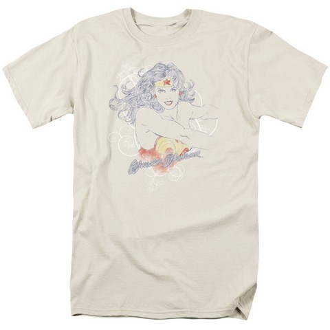 Dco Jla-Sketch Truth Short Sleeve Adult 18-1 Tee- Cream - Medium