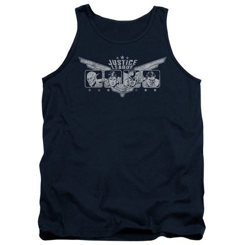 Jla-Justice Wings Adult Tank Top- Navy - Large