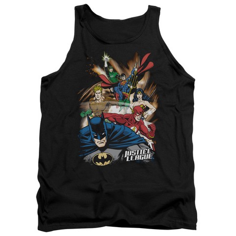 Jla-Starburst Adult Tank Top- Black - 2X