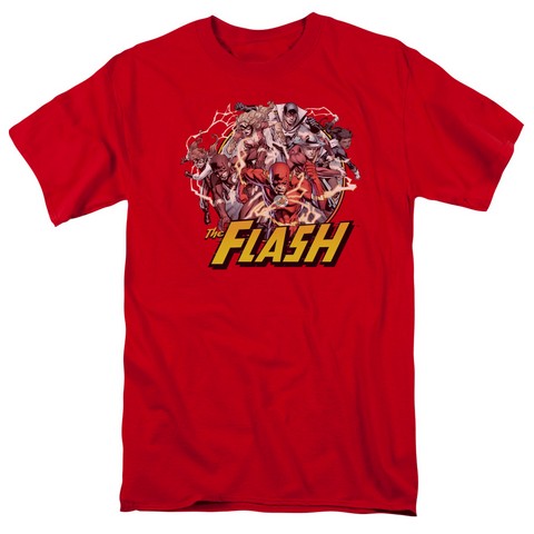 Jla-Flash Family Short Sleeve Adult 18-1 Tee- Red - Medium