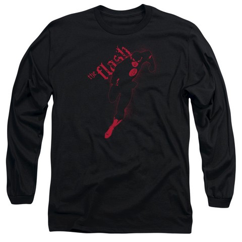 Jla-Flash Darkness Long Sleeve Adult 18-1 Tee- Black - Medium