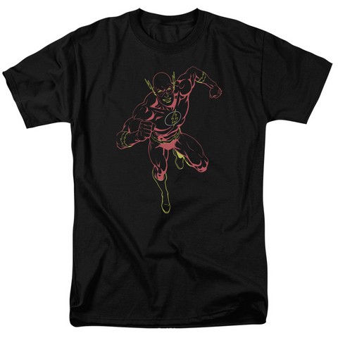 Jla-Neon Flash Short Sleeve Adult 18-1 Tee- Black - Small