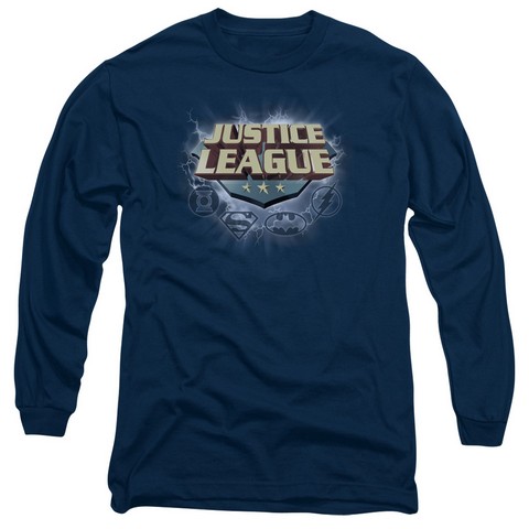 Jla-Storm Logo Long Sleeve Adult 18-1 Tee- Navy - Large