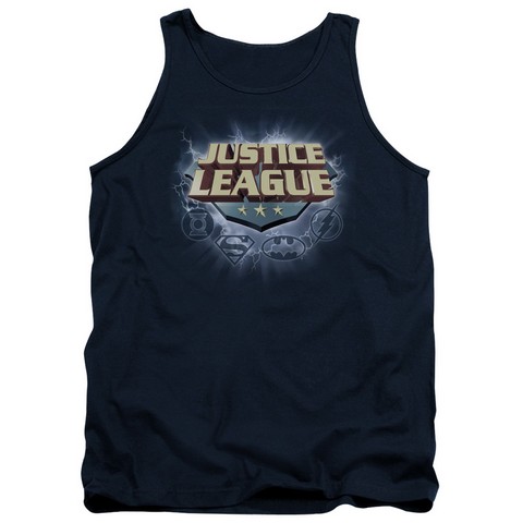 Jla-Storm Logo Adult Tank Top- Navy - Medium