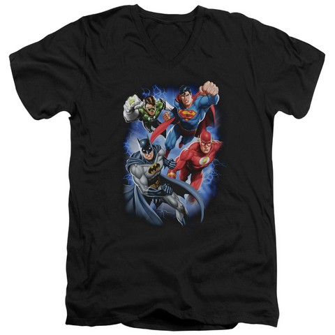 Jla-Storm Makers Short Sleeve Adult V-Neck 30-1 Tee- Black - Medium