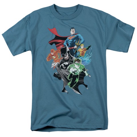 Jla-Group Shot Short Sleeve Adult 18-1 Tee- Slate - 2X
