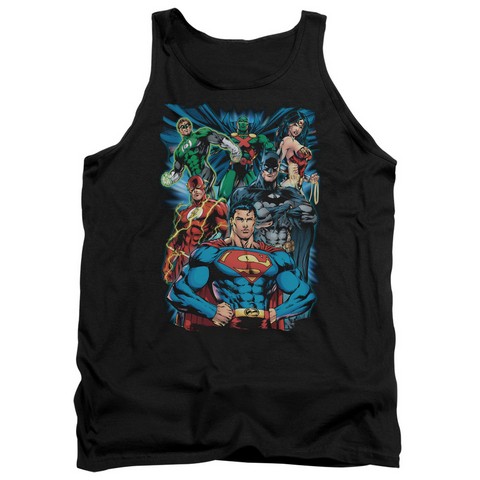 Jla-Justice Is Served Adult Tank Top- Black - 2X