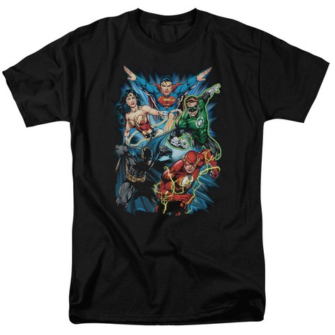 Jla-Jl Assemble Short Sleeve Adult 18-1 Tee- Black - Medium