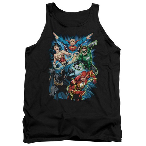 Jla-Jl Assemble Adult Tank Top- Black - Small