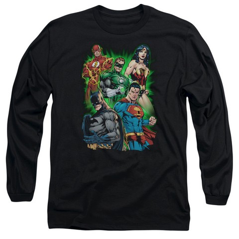 Jla-Will Power Long Sleeve Adult 18-1 Tee- Black - XL
