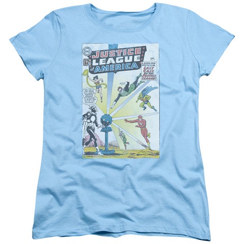 Jla-Vintage Cover 12 Short Sleeve Womens Tee- Light Blue - Small -  Trevco, JLA364-WT-2