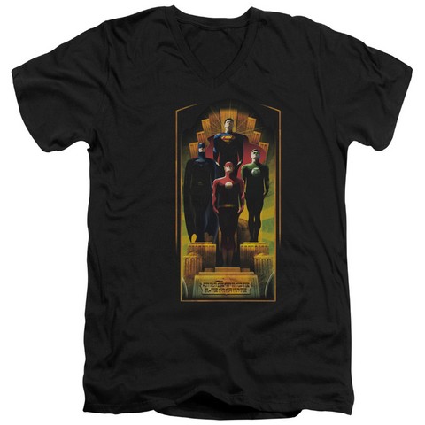 Jla-Deco Short Sleeve Adult V-Neck 30-1 Tee - Black - Medium