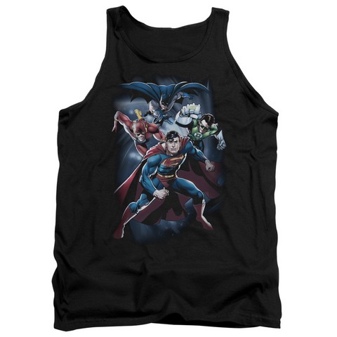 Jla-Cosmic Crew Adult Tank Top- Black - Small