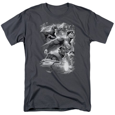 Jla-Atmospheric Short Sleeve Adult 18-1 Tee- Charcoal - Small