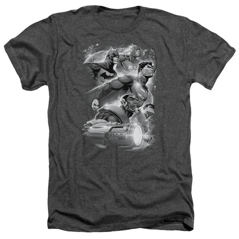 Jla-Atmospheric Adult Heather Tee- Charcoal - Small