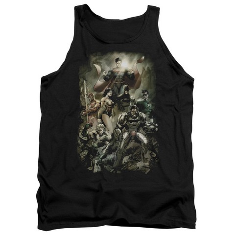 Jla-Aftermath Adult Tank Top- Black - XL