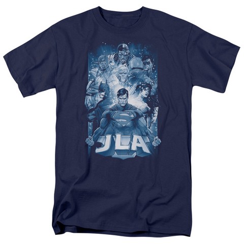 Jla-Burst Short Sleeve Adult 18-1 Tee- Navy - 4X