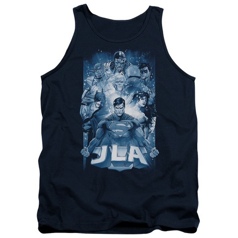 Jla-Burst Adult Tank Top- Navy - Medium