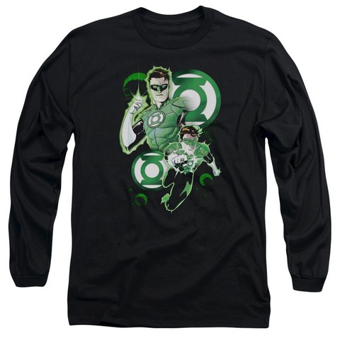 Jla-Gl In Action Long Sleeve Adult 18-1 Tee- Black - Small