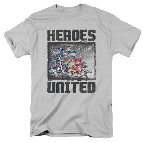 Jla-The Charge Short Sleeve Adult 18-1 Tee- Silver - Small