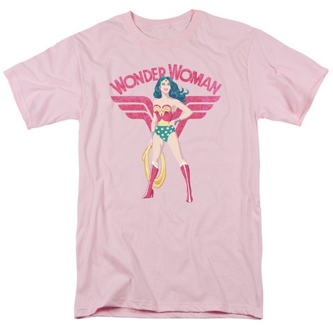 Jla-Ww Sparkle Short Sleeve Adult 18-1 Tee- Pink - Small