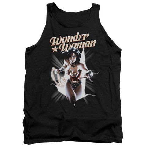 Jla-Ww Break Out Adult Tank Top- Black - Small