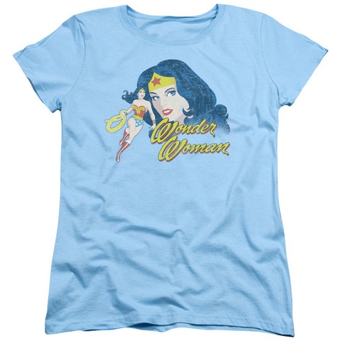 Jla-Portrait Short Sleeve Womens Tee- Light Blue - Medium -  Trevco, JLA386-WT-2